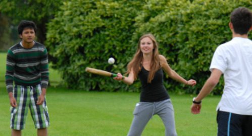 summer schools students in London plying rounders
