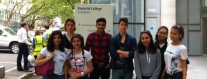 students visiting the Imperial college in London