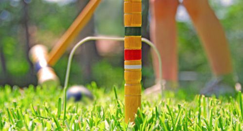 summer school students playing croquet