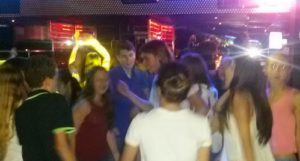 summer school students in nightclub